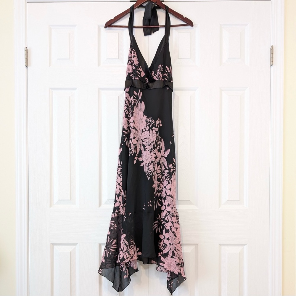 Real Y2K Vintage Floral Halter Top Dress Made in USA M Collection Size Large
